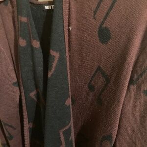 Hot Topic Musical Notes Hoodie Cardigan